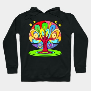 Vibrant 70s Style World Tree of Life (MD23ERD006b) Hoodie